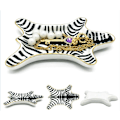 Miniatyrbillede 5 af 5: Zebra stribet smykkebakke Keramiske tallerkener Forgyldt 5,9\", Sort