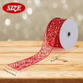 Miniatyrbilde 2 av 5: Valentinsdag Mesh Glitterbånd Sheer Metallic Mesh Bånd for Hjemmefest Gaveinnpakning Krans DIY Håndverk Dekorasjon(Rød)