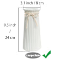Miniatyrbillede 2 af 5: Hvide Keramiske Riflet Vas til Minimalistisk Moderne Hjemmeindretning, Dekorativ Blomster Vase til Bryllup Middagsbord Kontor Soveværelse - 9,5 Tommer / 25 CM