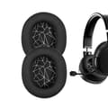 Erstatningsøreputer i fløyelsstoff, kompatible med SteelSeries Arctis spillhodetelefoner (sølvtrykk)