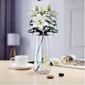 Miniatyrbillede 1 af 5: Glasblomstervase, tykke glascenterstykker, moderne klare vaser til hjemmet, blomsterarrangementsvase til mors dag, bryllupsreception, housewarming