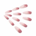Miniatyrbild 4 av 5: Långa Falska Naglar Rosa Vit Gradient Tryck på Naglar Akryl Naglar