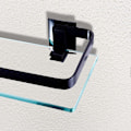 Miniatyrbillede 3 af 4: Klar Glas Badeværelsesvæg Hylde, Badeværelseshylde, Badeværelsesbruser Organizer (sort)