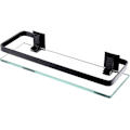 Miniatyrbillede 1 af 4: Klar Glas Badeværelsesvæg Hylde, Badeværelseshylde, Badeværelsesbruser Organizer (sort)