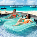Miniatyrbillede 6 af 6: Kæmpe Oppustelig Pool Flyder Lounger, Solbadningskar, Oppustelig Solbadnings Pool Flåde Kar med Pude til Udendørs, Have, Baghave Sommer Vand Pool Party