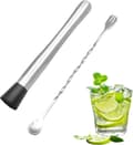 Cocktail Muddler i rostfritt stål, med 1 blandningssked, Cocktail Shaker Set, Bar Tool Set