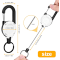 Miniatyrbillede 3 af 7: Heavy Duty Retractable Keychain, 2stk Retractable Badge Holder, Retractable ID Badge Reel Heavy Duty Reel Clips Retractable Badge Reels white*2