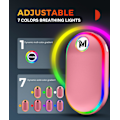 Miniatyrbillede 4 af 5: Genopladelige håndvarmere med lys (7 farver), 10000mah Luminescence elektrisk håndvarmer, (13-18 timer)