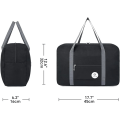 Miniatyrbilde 5 av 5: Flyselskap Undersete Kabin Bag Foldbar Reise Duffel Bag Holdall Tote Håndbagasje Overnatting for Kvinner og Menn black