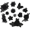 Miniatyrbillede 1 af 4: 3D Blomsterbroderi Applikation Dekoration Patch 2Sæt/24Stykker