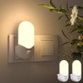 Miniatyrbilde 1 av 5: Nattlys stikkontakt i vegg, 2-pakke sensor LED-lys, automatisk lysstyrke dimbar, varmt hvitt stikkontakt nattlys for gang, trapper, soverom og mer
