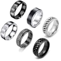 Miniatyrbillede 1 af 4: Glatte ringe i rustfrit stål, 6-pak, flerfarvet, 23 mm, flerfarvet, 23 mm