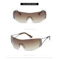 Miniatyrbilde 3 av 4: Trendy Y2K Rimless Wraparound Solbriller - for Kvinner Menn Stilig Rammeløse Overdimensjonerte Wrap Around Briller Sykling Sport Shopping Utendørs