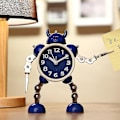 Miniatyrbild 1 av 4: Väckarklocka för barn pojkar, robotväckarklocka analog väckarklocka för barn tyst väckarklocka för pojkar flickor pojkar (blå)