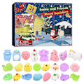 Miniatyrbillede 1 af 4: Julekalender med 24 Dages Nedtælling med 24 Gummiande, Mochi Julekalender Jul 2022 Squishy