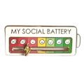Miniatyrbillede 5 af 5: Social Battery Pin - Min sociale batteri kreative reversnål, sjov emalje følelsesmæssig