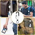 Miniatyrbillede 7 af 7: Heavy Duty Retractable Keychain, 2stk Retractable Badge Holder, Retractable ID Badge Reel Heavy Duty Reel Clips Retractable Badge Reels white*2