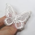 Miniatyrbillede 1 af 4: 20 stk. Sommerfugl Sy På Patch Syning DIY (Hvid, 2,36 x 1,96 tommer)