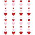 Miniatyrbilde 1 av 5: Rød rosa hjertegirlander Valentinsdagdekorasjon, Valentinsdag papirhjertegirlander Festdekorasjon, Glitterhjertegirlander Vimpelbanner