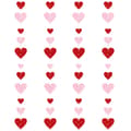 Rød rosa hjertegirlander Valentinsdagdekorasjon, Valentinsdag papirhjertegirlander Festdekorasjon, Glitterhjertegirlander Vimpelbanner