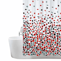 Miniatyrbilde 1 av 5: Dusjforheng Mugg og Mugg Resistent - Mosaic Rød, 180 x 180 cm (71 x 71 Tommer) | Vannfrastøtende Stoff | 100% Polyester red