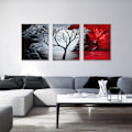 Miniatyrbild 3 av 5: The Cloud Tree Large 3 Panels Modern Stretched and Framed Giclee Canvas Prints Abstract Seascape Paintings Reproduction Sea Beach Pictures