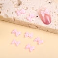 Miniatyrbild 5 av 5: 3D Rosett-Nagelstuds med Strasskristaller i Harts, Nagelkonst-Berlocker, Rosa Rosett, Nagelkonstdekorationer, Söta Bandnaglar