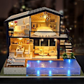Miniatyrbillede 3 af 5: DIY Træ Dukkehus Håndværk Miniature Kit Model