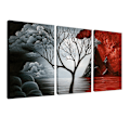 Miniatyrbild 1 av 5: The Cloud Tree Large 3 Panels Modern Stretched and Framed Giclee Canvas Prints Abstract Seascape Paintings Reproduction Sea Beach Pictures