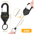 Miniatyrbillede 3 af 7: Heavy Duty Retractable Keychain, 2stk Retractable Badge Holder, Retractable ID Badge Reel Heavy Duty Reel Clips Retractable Badge Reels black