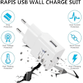 Miniatyrbilde 3 av 5: Dww - 2-pakks Hurtig USB-laderadapter for Samsung S22/S21/S20/S10/S10E/S6/S7/S8/S9/Edge/Plus/Active/A72/A53 5G, Note 5 8, Note 9, Note10/20/