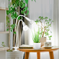 Miniatyrbilde 6 av 6: 300W LED-vekstlys for innendørs planter, fullspektrum dobbel svanehals klipp plantevekstlampe med optisk linse for frøplanter plantevekst - Hvit
