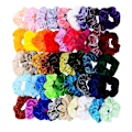 Miniatyrbillede 1 af 5: 45 stk. hårskrunchies fløjls elastikker hårbånd scrunchie hårbånd reb scrunchie