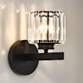 Miniatyrbillede 1 af 5: Retro krystal væglampe indendørs, E27 moderne soveværelse væglampe LED krystal væglamper, sort krystal væglampe til stue korridor