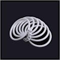 Miniatyrbild 4 av 4: Gardinstångsring för hemmet, duschdraperiets hängande ring, gardinringar i metall, innerdiameter 38 mm (vit)