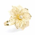 Miniatyrbillede 1 af 5: 12 stk. Guld Servietringe Hule Ud Blomster Legering Servietringe Holdere til Julemiddag Bryllup Fødselsdagsfest Ferie Banket Dekor Gunst gold