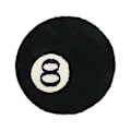 Miniatyrbillede 1 af 4: Simuleret Billard 8-Ball Tæppe, Rundt Plysset Blødt Stolpude, Sort Tæppe Dekoration Tæpper Sort Cirkel Tæpper 100 x 100 cm