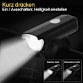 Miniatyrbillede 2 af 5: Cykellygte LED batteri cykellygte med forreste baglygte vandtæt genopladelig