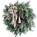 Miniatyrbilde 2 av 4: Julekrans i landlig stil med bjelle, julekrans til inngangsdøren, hengende pynt, juledekorasjon