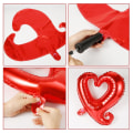 Miniatyrbilde 2 av 4: 18\" 15stk Valentinsdag Ballonger, Røde Hjerteballonger Folie Hook-Shaped Valentinsdag Festartikler Romantisk Valentinsdag Dekorasjon