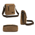 Miniatyrbild 2 av 5: Retro Herr Canvas Liten Portfölj Casual Cross Body Messenger Axelväska Vardaglig Väska Laptop Väska, brun coffee