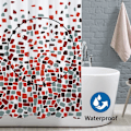 Miniatyrbilde 4 av 5: Dusjforheng Mugg og Mugg Resistent - Mosaic Rød, 180 x 180 cm (71 x 71 Tommer) | Vannfrastøtende Stoff | 100% Polyester red