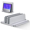 Dubbel vertikal laptopstativ, aluminiumlegering hållare silver