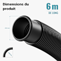 Pikkukuva 4 / 5: Musta allasletku – 6 m pitkä, Ø 32 mm – Kelluva aurinkoletku esimuotoilluilla osilla – 165 g/m – Aurinkoinen imuletku