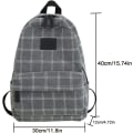 Miniatyrbillede 2 af 4: Kvinders Rygsæk, Throwback Plaid, Sort, 30*14*45 cm