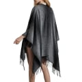 Miniatyrbillede 4 af 5: Dame Poncho Sjal med Gradient Design, Vendelig Blød Strikket Tæppe Cape Cardigan til Kvinder Retro Cardigans Sweater Sjal i Vintergave