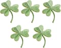 5 st klöver broderi märken, gröna blad påsydda märken dekoration