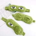 Miniatyrbillede 3 af 4: Håndtrommer Børn Sød Øjenmaske Søvn Frømaske 3D Fluffy Til Sovende Bind For Øjnene Til Piger Lege Rejser Drenge Teenagere Tegneserie Fluff Bind For Øjnene
