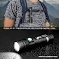 Miniatyrbillede 5 af 5: USB-genopladelig LED-lommelygte, IP65 vandtæt (batteri inkluderet)
