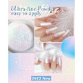 Miniatyrbillede 2 af 6: Pearl Chrome Neglepulver Aurora Effekt【Stor Kapacitet】- 2 stk. Spejleffekt Aurora Magisk Perlemorspejl Glitter Negle Chrome Pulvere White C